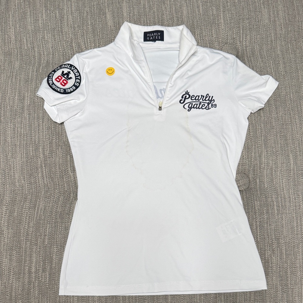 Pearly Gates White Short Sleeve Golf Tee Women Size 0